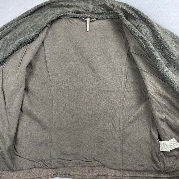 Free People Coated Denim & Sweater Zip Cuff Multi Styled Moto Jacket Olive-8 - Picture 8 of 16